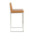 thumbnail image 5 of Fuji High Back Bar Stool, Bar Chairs, Bar Stools Set of 2 (Camel Faux Leather), 5 of 6