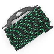 Hyper Tough 5/16” Diamond Braided Polypropylene Rope 50 feet, Black and Green