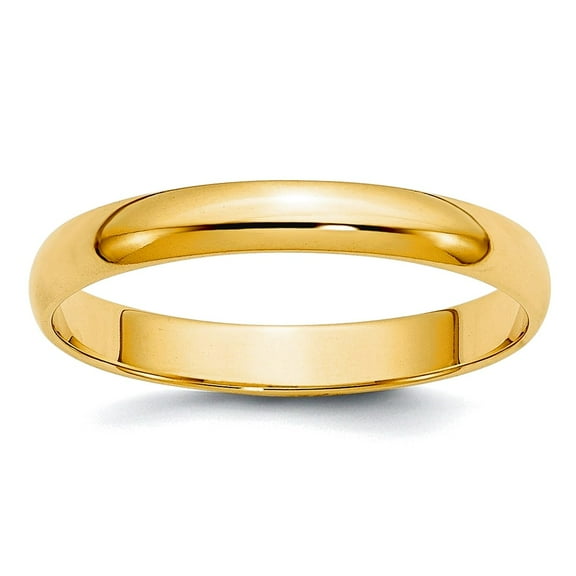 10k Yellow Gold Solid Polished Lightweight 3mm Ltw Half Round Band Size 5.5 Ring Ring for Women and Men