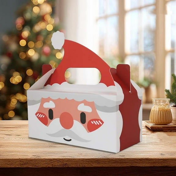 Christmas Cookie Boxes 4 Pack Christmas Gift Boxes for Cookies and Cakes with Handles, Holiday Treat Boxes for Baking Pastries Party Favors and Festive Gift Giving Presentation