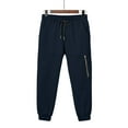 thumbnail image 5 of Men's Joggers Sweatpants Casual Elastic Waist Drawstring Tapered Sports Mountaineering Hiking Solid Pants with Pockets (M, Navy), 5 of 9