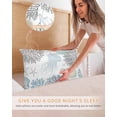 thumbnail image 5 of Blue Coastal Pillow Cases Queen Size Set of 2, Smooth Satin Pillowcase for Hair and Skin, Teal Coral Jellyfish Nautical Decorative Cooling Bed Pillow Covers with Zipper, 20x30 Inches, 5 of 5
