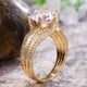 thumbnail image 2 of Anillos de boda Huitan con solitario de circonita cúbica de 12 mm, color dorado, para novia, fiesta de compromiso, joyería brillante de moda para mujer, 2 of 4