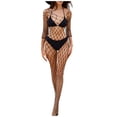 thumbnail image 3 of JSGEK Women Triangle Bikini Set with Fishnet Cover Up Sheer Long Sleeve Lingerie for Beach Vacation Black Free Size, 3 of 6