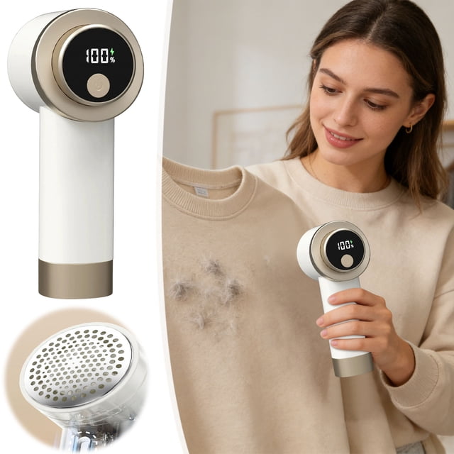 Aodebiao Smart Digital Display Fabric Shaver, 3 Speed Adjustable Lint Remover for Clothes, Portable Electric Clothes Shaver for Home Use, Efficient Fuzz Remover for Sweaters, Blankets & Upholstery