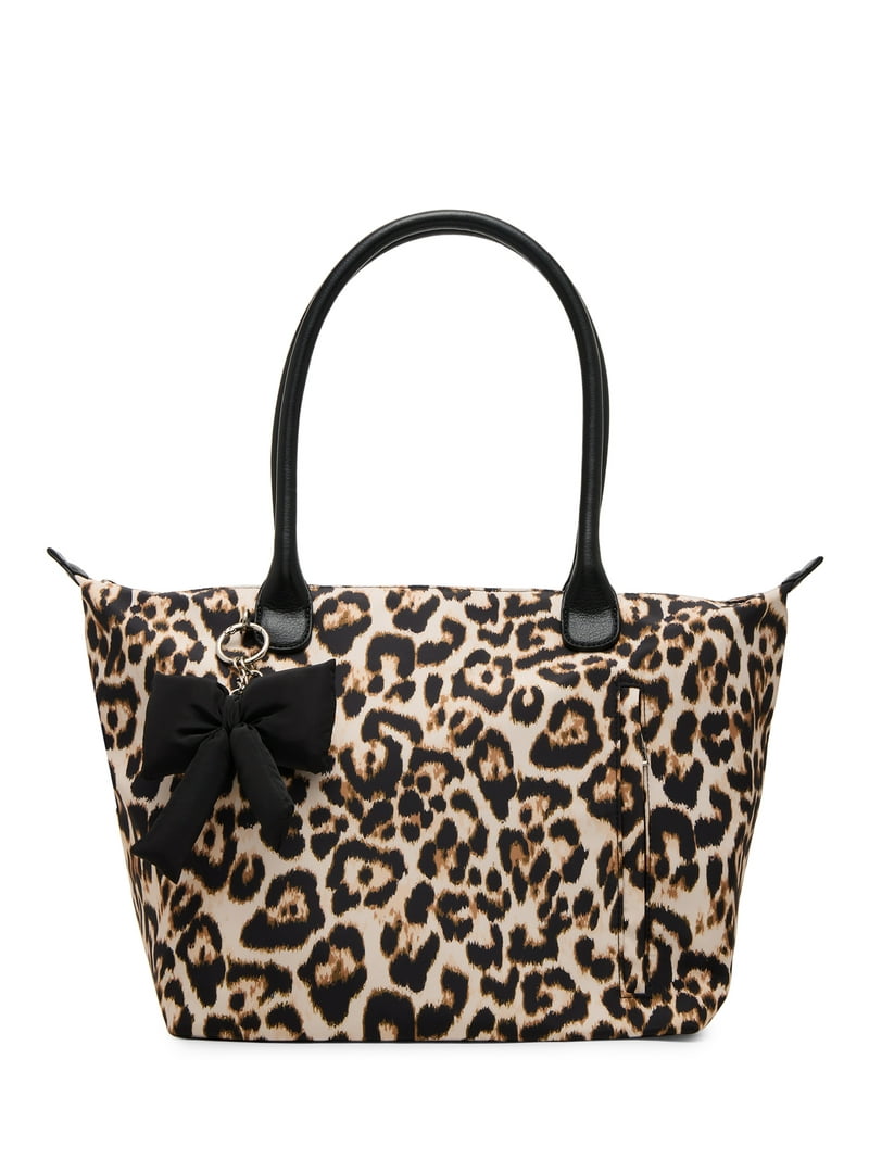 No Boundaries Women's Tote Bag, Natural Leopard - Walmart.com