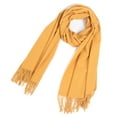 thumbnail image 4 of Idoravan Women's Knit Scarf Women's Fashion Winter Warm Scarf Solid Color Scarf Tassel Knitted Scarf Yellow, 4 of 5