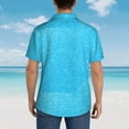 thumbnail image 6 of Balery Sky Blue Glitter Print Men's Hawaiian Shirts Short Sleeve Beach Shirt Relaxed Fit Vacation Button Down Shirts-Small, 6 of 9