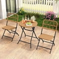 thumbnail image 4 of Costway 3 PCS Patio Bistro Set with Wicker Seat & Tabletop for Backyard, Garden, Balcony, 4 of 10