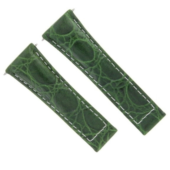 CROC LEATHER WATCH STRAP FOR ROLEX DAYTONA 16518 16520 116518 GREEN WS SHORT