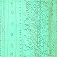thumbnail image 1 of Ahgly Company Indoor Square Abstract Turquoise Blue Modern Area Rugs, 6' Square, 1 of 4