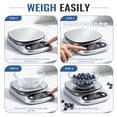 thumbnail image 5 of Arenviy Food Scale, 22lb Digital Kitchen Scale with 9 Units Tare Function & LCD Display, 304 Stainless Steel, Digital Grams and Ounces for Weight Loss, Baking, Cooking, Keto & Meal Prep, 5 of 8