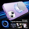 thumbnail image 6 of Dteck for iPhone 15 Plus Case with Invisible Magnetic Ring Stand, Military-Grade Translucent Case with Built-in Screen Protector for iPhone 15 Plus Case Compatible with MagSafe,Purple, 6 of 6