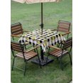 thumbnail image 4 of Outdoor Tablecloth with Umbrella Hole for Patio/Picnic/Party/Camping, Cute Lemon Summer Waterproof Table Cloth Square Cover Washable, Farmhouse Floral Black Buffalo Plaid (54"x 54"), 4 of 8