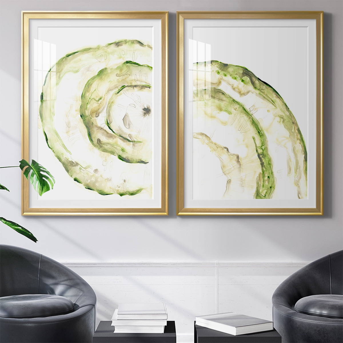 Wexford Home Lichen Halo V Premium Framed Print, 18.5" x 24.5" - Ready to Hang, Gold (Set of 2)