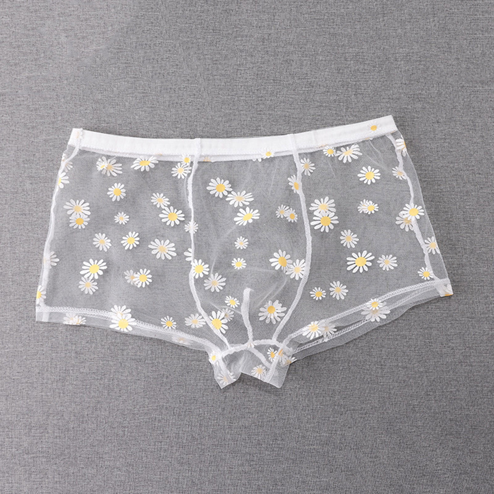 EOYWHK Daisy Boxer Briefs for Men Breathable Clear Underwear