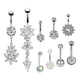 thumbnail image 1 of 9 Piezas de Anillos de Moda para El , Anillos para El , para El , Joyería, Curvo con Barras de Cristal para El, 1 of 9