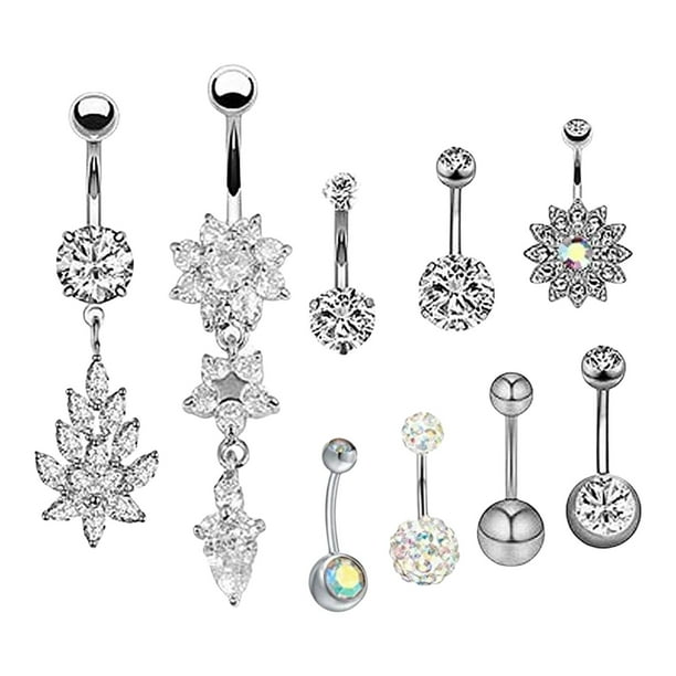 9 piezas s Barbell Piercing joyería curvada Hugo Anillo en el ombligo