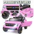 thumbnail image 3 of Funcid 24V Ride on Toys, Licensed Ford Maverick Lariat 4WD Ride on Cars with Remote Control for Kids 3-5 Aged, Single Seater Electric Car Pickup Truck with Bluetooth, Music & Large Trunk, Pink, 3 of 8