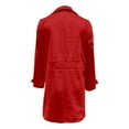 thumbnail image 4 of CUZIBR Women Trench Coat Plus Size Mid Length Double Breasted Classic Coat Winter Notched Lapel Collar Jacket Autumn Winter Fashion Outerwear,Red,L, 4 of 6