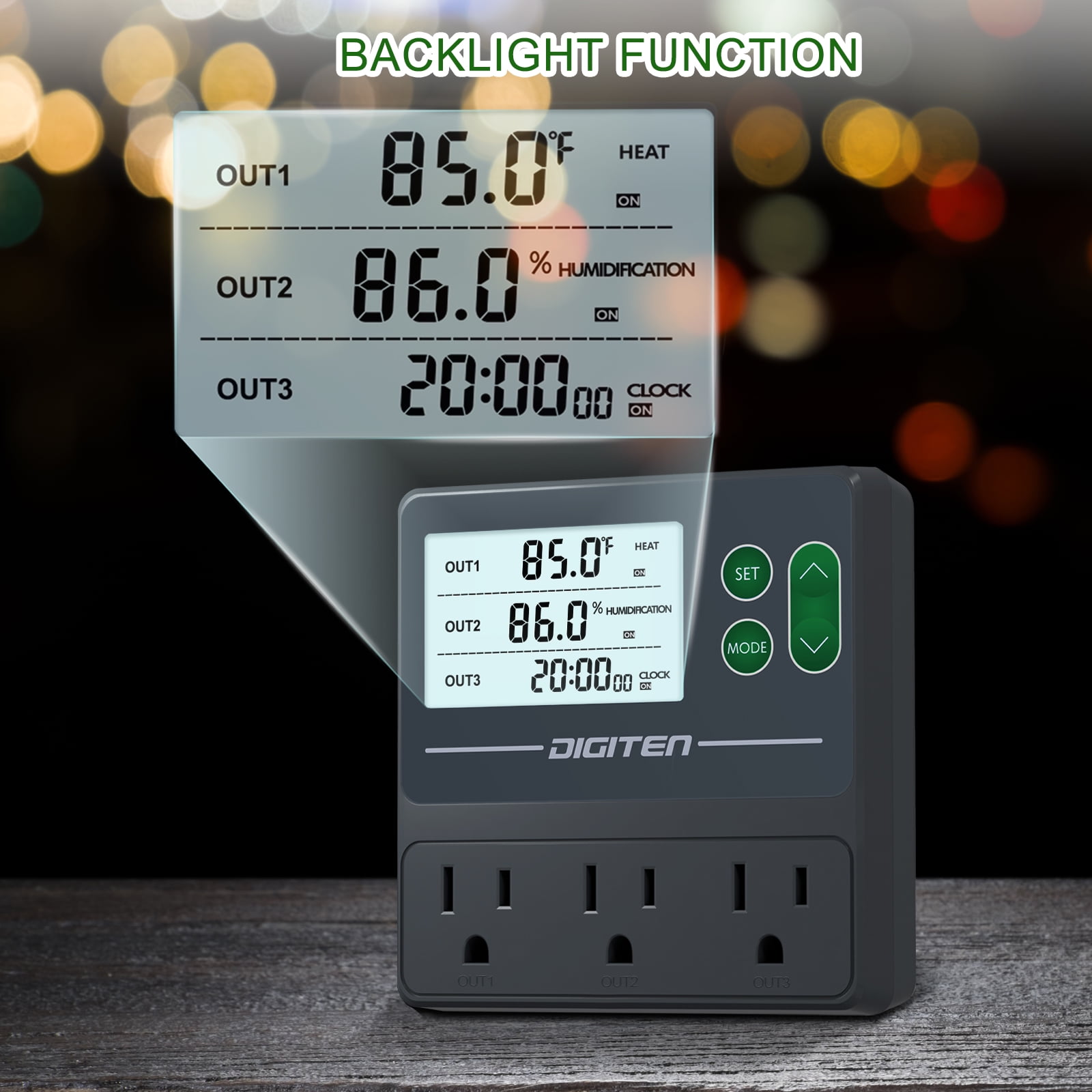 SENSTREE 10A Dual Probe Temperature & Humidity Controller, Independent Sensors for Precise Temperature and Humidity Control, Compatible with Humidifiers, Dehumidifiers, Heating & Cooling Systems