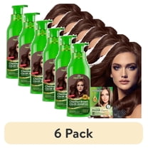 (6 pack) Herbishh Chestnut Brown Hair Dye Shampoo 500ml, Color Shampoo for Grey Hair, 3-in-1 Natural Hair Dye, Ammonia-Free Formula, Hair Color for Women & Men