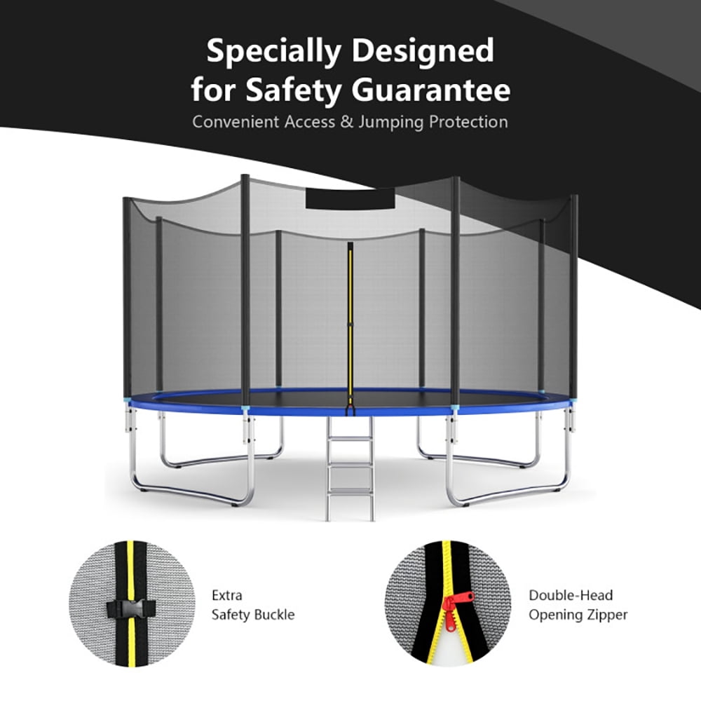 Resenkos Bounce Trampoline Replacement Safety Enclosure Net,Trampoline Safety Replacement Protection Enclosure Net-10 ft
