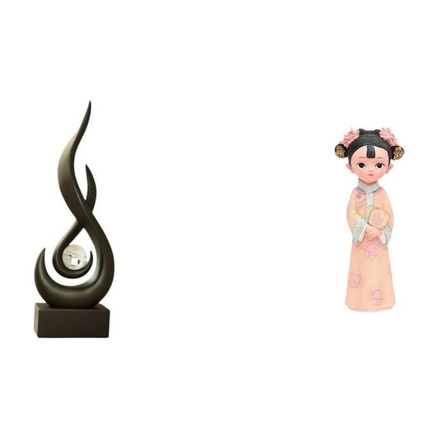 Figura moderna de resina de una niña con llamas, escultura abstracta, adorno de escritorio, miniatura tradicional china, recuerdo para sala de estar,