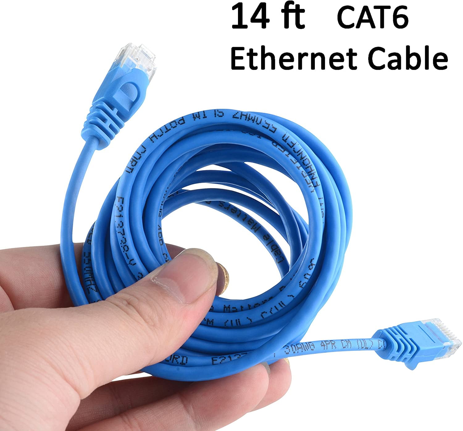 Cable Matters 5-Pack Snagless Short Cat6 Ultra Thin Ethernet Cable (Thin Cat6 Cable) in Blue 7 ft