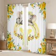 thumbnail image 2 of jejeloiu Retro Rustic Floral Curtains Pack of 2 (42x84 Each),Zoo Animal Elephant Curtains Blackout,White Yellow Bedroom Curtains For Girls Boys,Luxury Bedroom Decor, 2 of 6