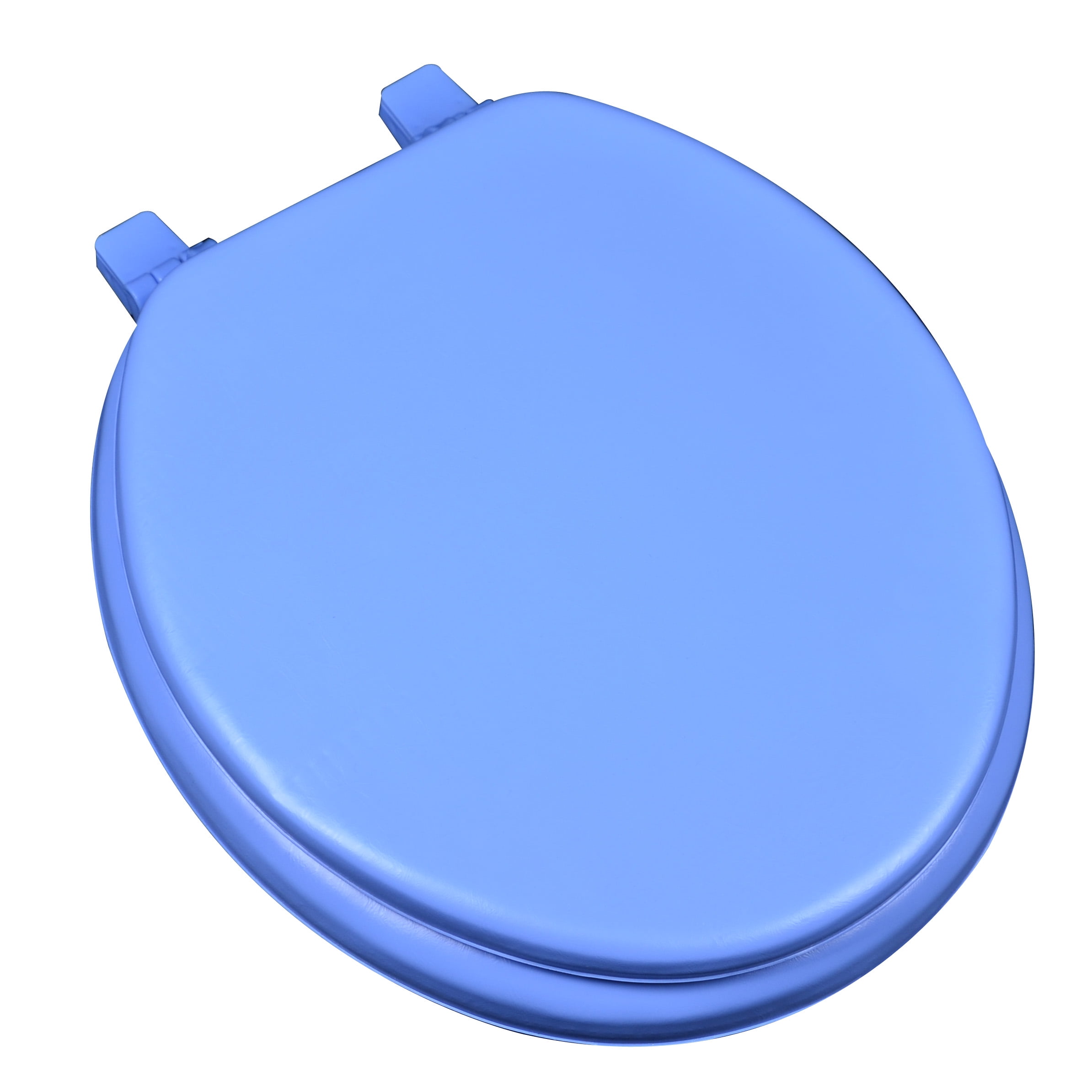 BathDecor Deluxe Soft Round Toilet Seat with a Closed Front in Blue