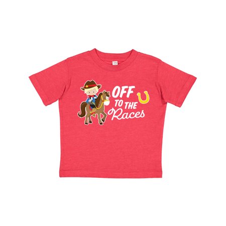 

Inktastic Off To The Races with Cowboy on Horse Gift Toddler Boy Girl T-Shirt