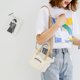 thumbnail image 5 of Bolso De Mujer Cartera de hombro con estampado de letras, bolsos de lona para mujer, bolsos cruzados (blanco), 5 of 6
