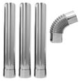 thumbnail image 2 of 3 Pcs Tube de Cheminée en Acier Inoxydable pour Chauffage à Gaz avec Connecteur Coude, 2 of 5