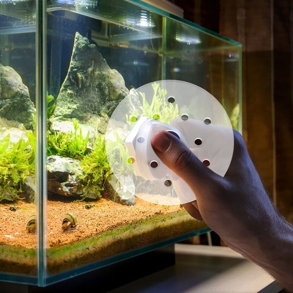 RENACLIPY Round Clear Acrylic Fish Lid with Cat-Proof Mesh Screen for Secure Aquarium Cover