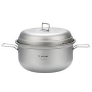 Ti Artisan Camping Soup Steaming Pot Pan Mess Kit - Steamer Stockpot Set with Lid for Tasty  Meals