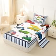 thumbnail image 2 of Manfei Police Car Twin Sheets,Striped Pattern Bedding,White,3 Pieces,1 Fitted Sheet and 1 Pillowcase, 2 of 6