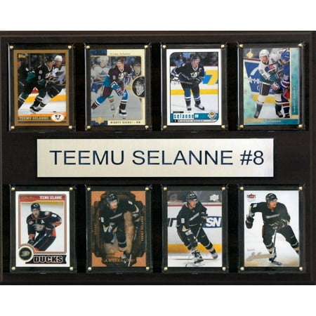 Signed Anaheim Ducks - C&I Collectables NHL 12x15 Teemu Selanne Anaheim Ducks 8-Card Plaque