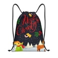 thumbnail image 1 of Xecao Merry Christmas Elk Pattern Sports Drawstring Backpack - String Swim Gym Bag with Wet Proof Pocket for Women&Men-Small, 1 of 6