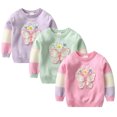 thumbnail image 1 of Beautyzll Chandail à Col Rond pour Bébé Fille 1-7 Ans, Manches Longues, Tricoté Papillon, Chandail Doux, 1 of 8