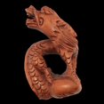 thumbnail image 3 of Hand Carved Fierce Dragon Boxwood Ojime/Netsuke Bead | 33x17x11mm | Brown | 1 Beads, 3 of 7