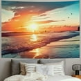 thumbnail image 2 of Fenyluxe Sunset Beach Sun Tapestry Wall Hanging for Bedroom Dorm Decoration Short Plush Fabric Lightweight Easy to Hang Various Sizes 50x40inch, 2 of 6