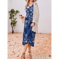 thumbnail image 6 of KISSGAL Women Nightgowns Long Sleeve Sleepshirts Pleated Long Nightdress V Neck Curved Hem Night Gown Sleepwear with Pockets, 6 of 6
