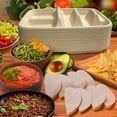 thumbnail image 5 of Platos Desechables para Tacos (2 Tacos y 2 Guarniciones), Platos de Papel con Separadores, Soporte para Tacos Fiesta, Soporte para Tacos - Paquete de 50, 5 of 5