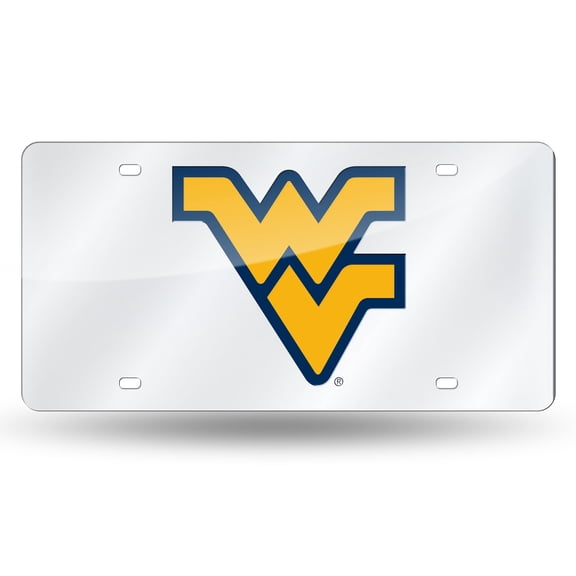 West Virginia NCAA Mountaineers Acrylic License Plate Laser Tag