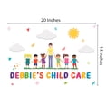 thumbnail image 3 of DAYCARE - Multicolored Vinyl Art Daycare Decoration Colorful Design Adhesive Wall Decal - Kids Playroom Daycare Personalized Name Teacher And Children Design Hearts Clouds Sun Décor 14" x 20", 3 of 3