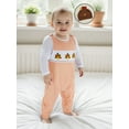 thumbnail image 6 of Newborn Baby Boy Girl My First Halloween Thanksgiving Outfit Long Sleeve Turkey Pumpkin Romper Suspender Pants Hat Fall Winter Clothes, 6 of 9