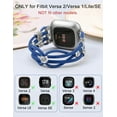 thumbnail image 5 of TOYOUTHS Beaded Bracelet Band Compatible with Versa 2/ Versa/Versa Lite Bands Women, Boho Soft Elastic Stretchy Nylon Braided Strap Fancy Charms Designer Breathable Sport Wristband, 5 of 6