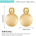 thumbnail image 2 of Big Disc Drop Earrings Gold Dangle Earrings Round Hammered Earrings Women, 2 of 6
