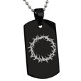 thumbnail image 2 of Stainless Steel Crown of Thorns Engraved Dog Tag Pendant Necklace, 2 of 4